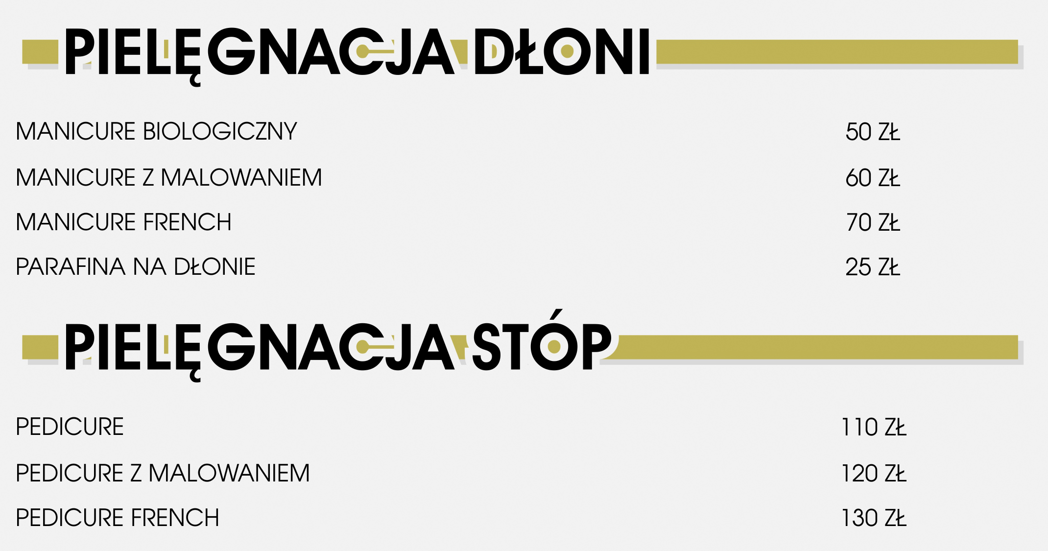 Pielęgnacja dłoni i stóp cennik